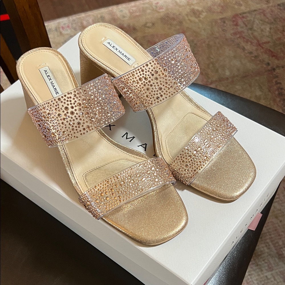 Alex Marie Glittering Rose Gold Heels